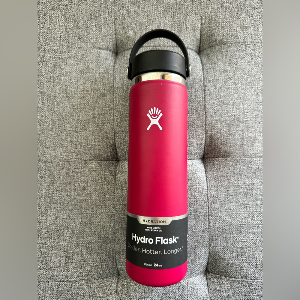 Wide Mouth 24oz HydroFlask Berry Pink Color